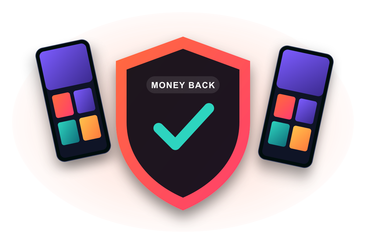 Tashan IPTV IPTV money-back guarantee badge with a 7-day refund window